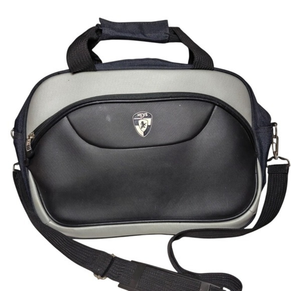 Heys Black‎ Gray Travel Bag Carry-On Shoulder Tote Zipper Pocket tote business